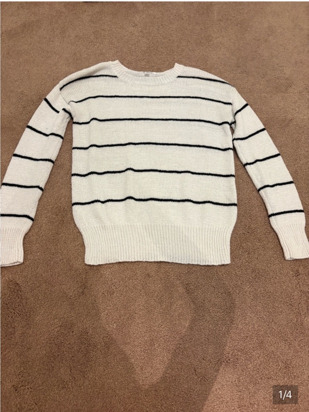 3 for $14 BB Dakota white Sweater with Black Stripes size small